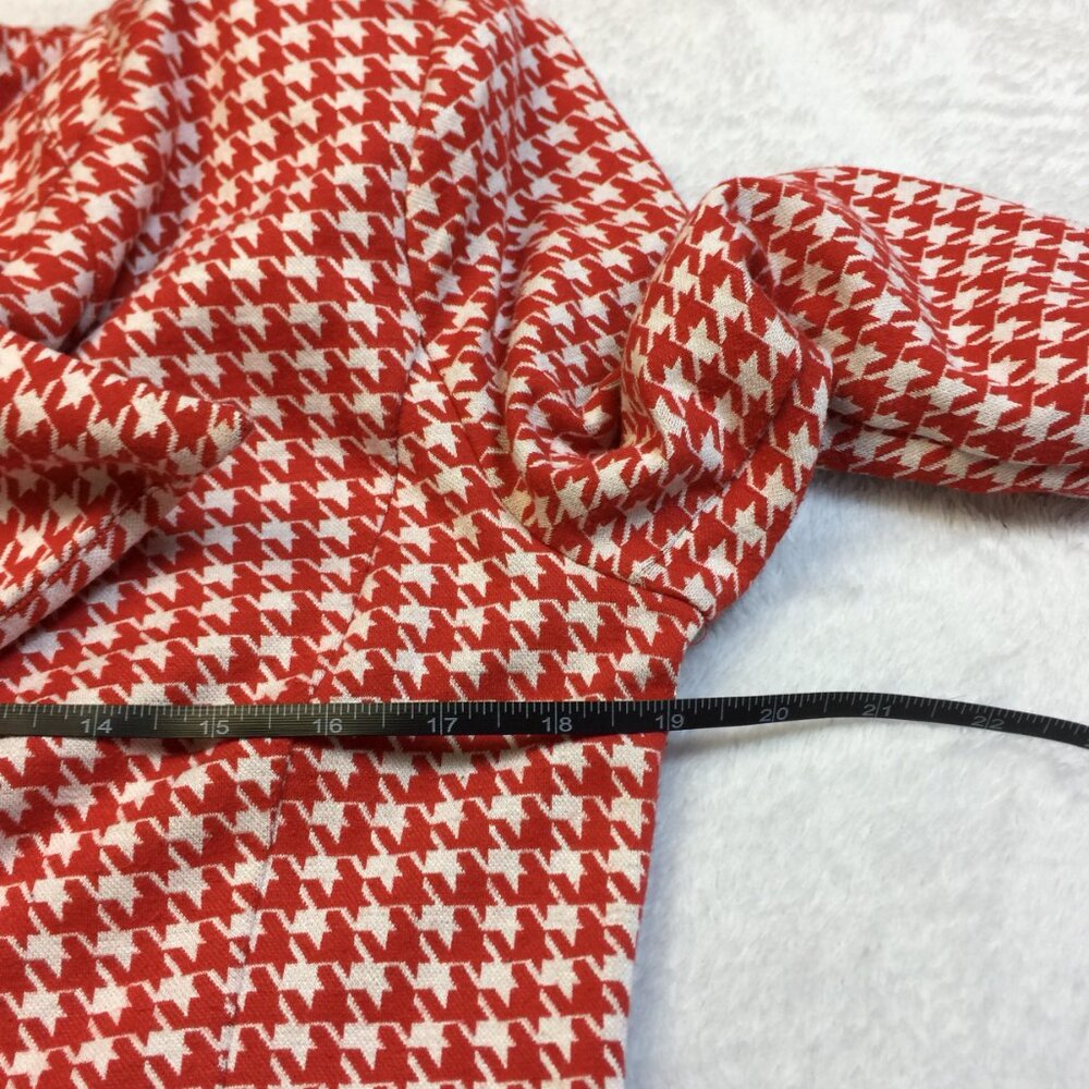 Cabi Blazer Jacket Sz S Womans Red White Classic Houndstooth Streth Pocket #4249 - Picture 15 of 16